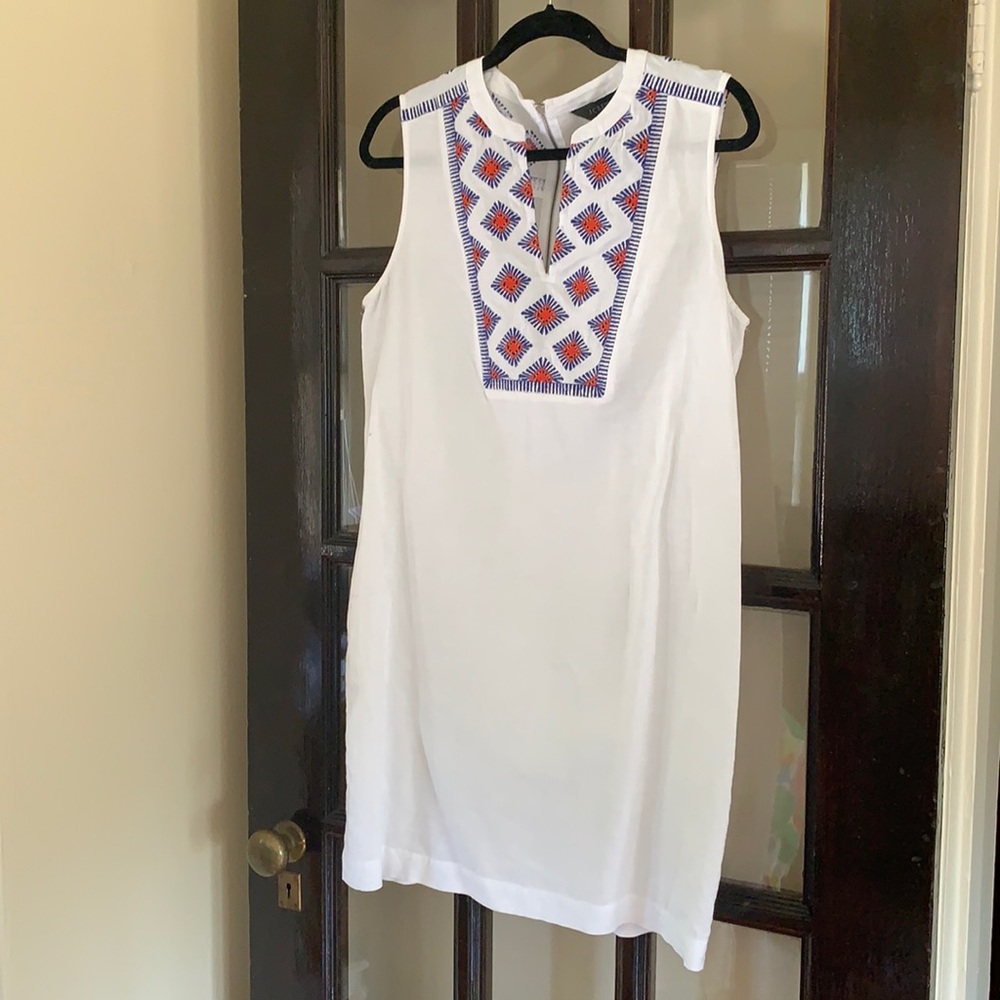 J. Cew Linen Red, White, and Blue dress ~ size M